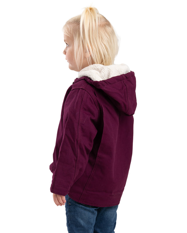 BHJ41TPLM Toddler Girls' Sherpa-Lined Softstone Hooded Coat