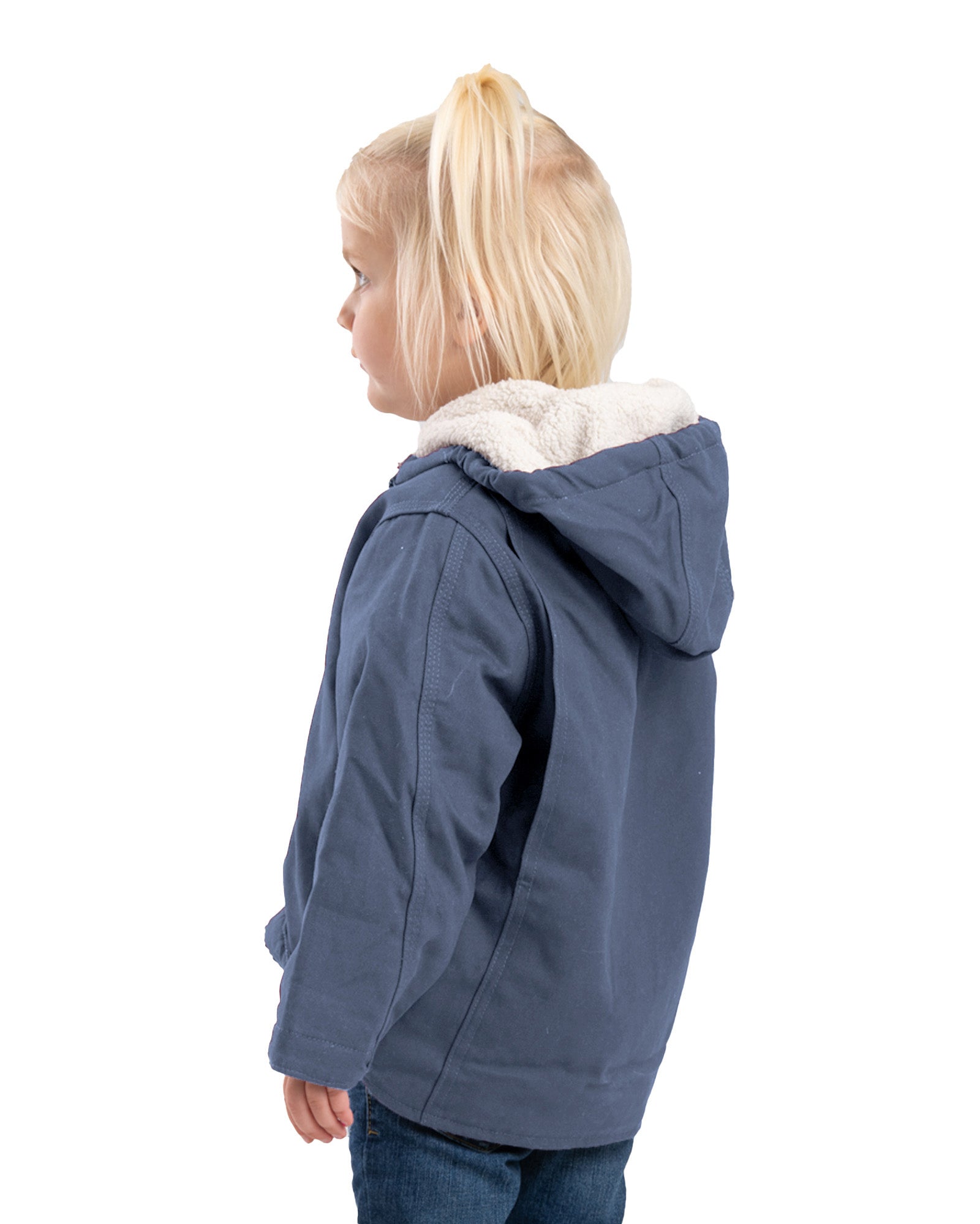 BHJ41TSLB Toddler Girls' Sherpa-Lined Softstone Hooded Coat