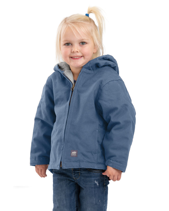 BHJ41TSLB Toddler Girls' Sherpa-Lined Softstone Hooded Coat