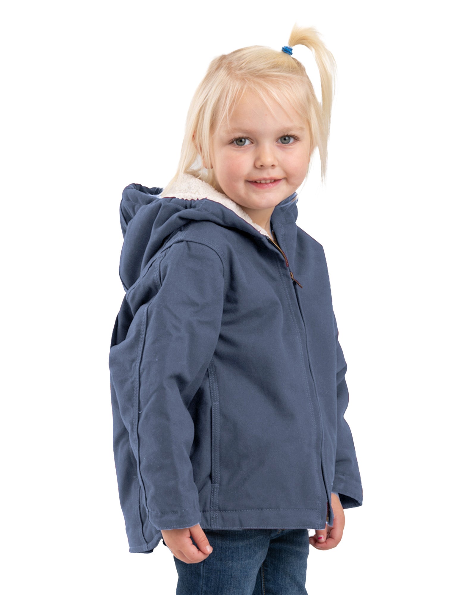 BHJ41TSLB Toddler Girls' Sherpa-Lined Softstone Hooded Coat