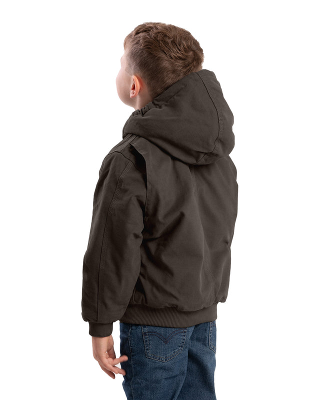 BHJ52OD Youth Softstone Duck Hooded Jacket