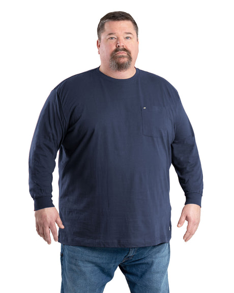 BSM23NVY Heavyweight Long Sleeve Pocket T-Shirt