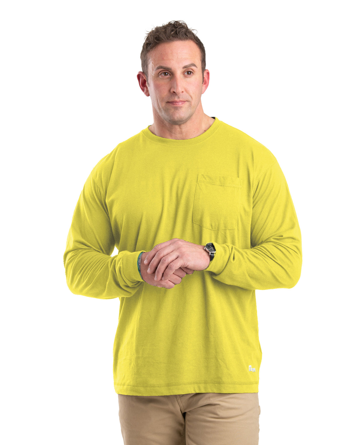 BSM39YEL Performance Long Sleeve Pocket Tee