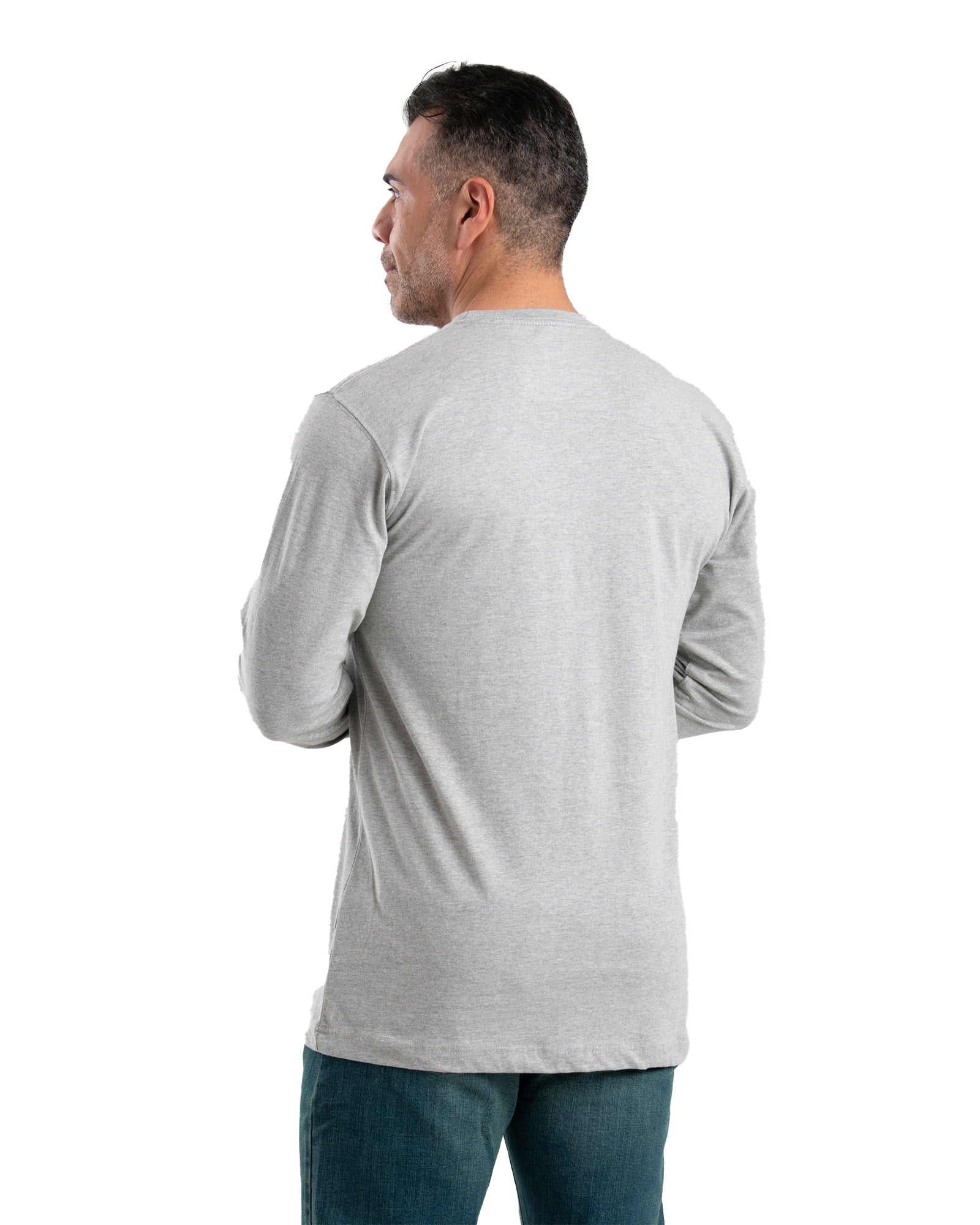 BSM46GY Heavyweight Long Sleeve Pocket T-Shirt