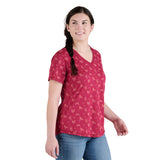 Women's Performance V-Neck Short Sleeve T-Shirt (Prints)
