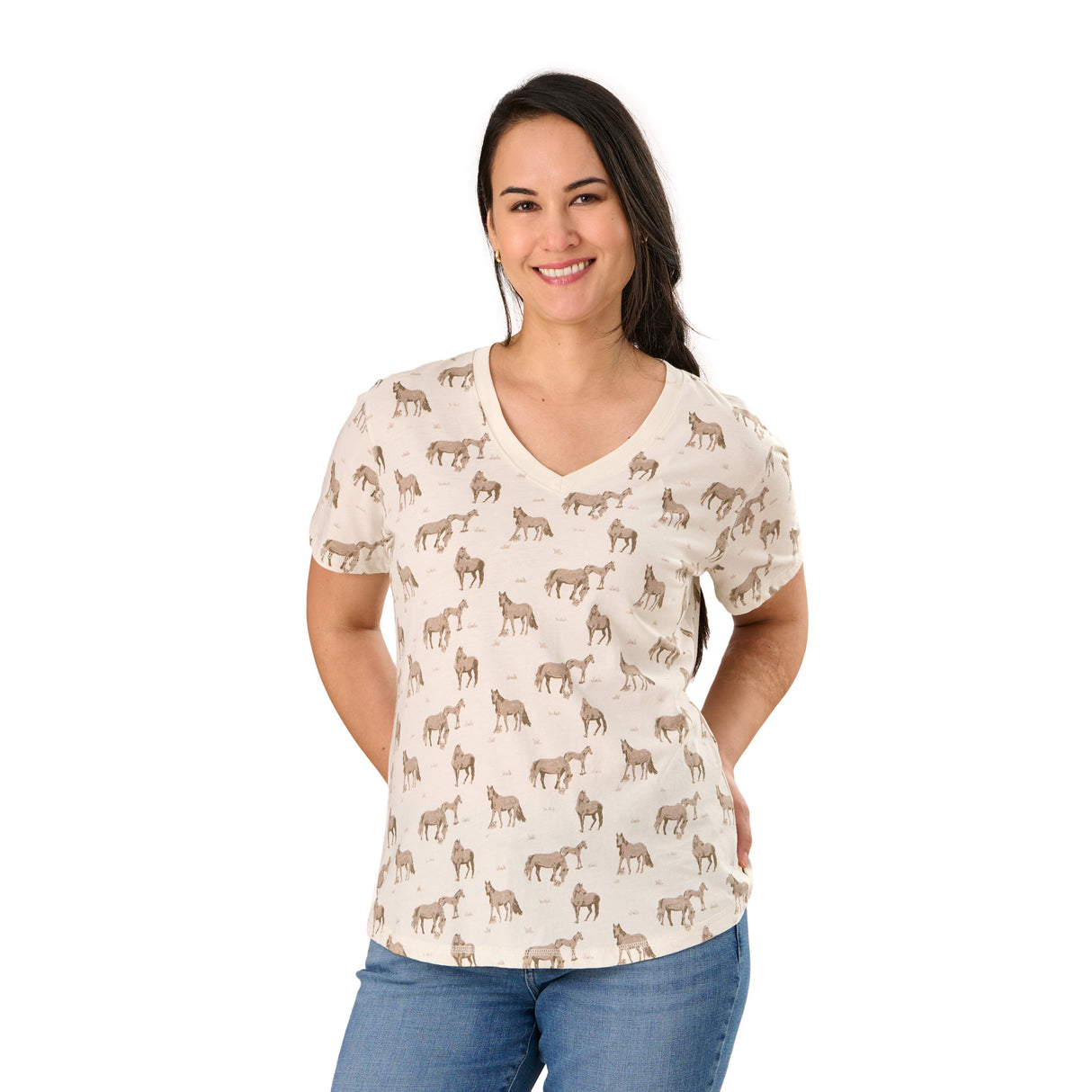 Women's Performance V-Neck Short Sleeve T-Shirt (Prints)