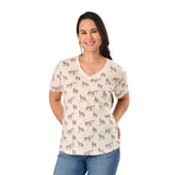 Women's Performance V-Neck Short Sleeve T-Shirt (Prints)