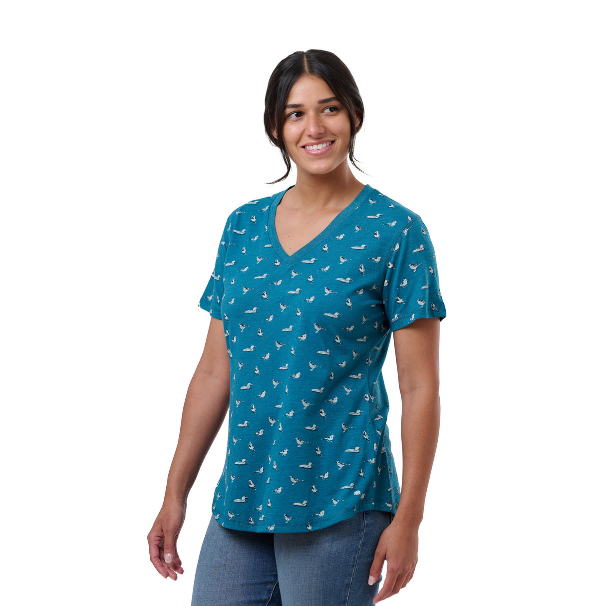 Women's Performance V-Neck Short Sleeve T-Shirt (Prints)
