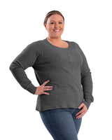 BSW43GPH Women's Heavyweight Rib-Knit Long Sleeve Henley