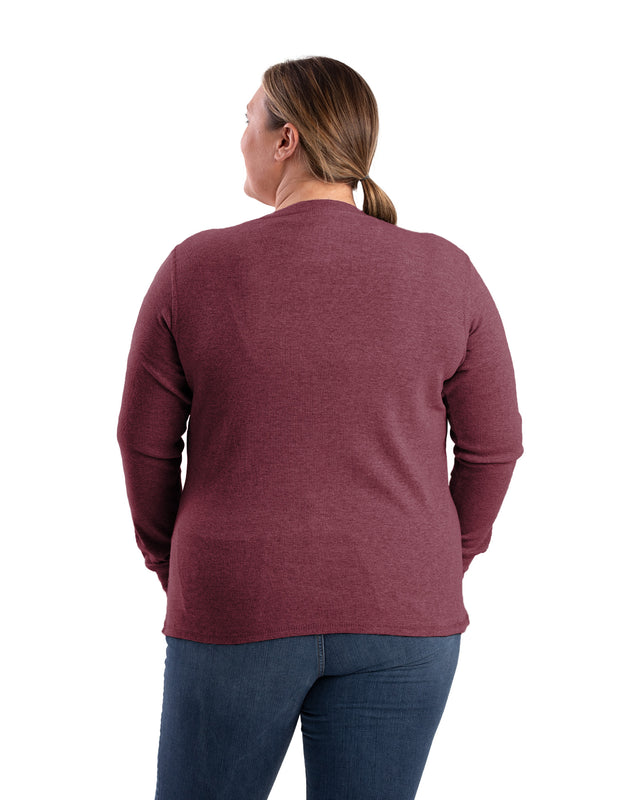 BSW43MN Women's Heavyweight Rib-Knit Long Sleeve Henley