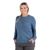 BSW43SLB Women's Heavyweight Rib-Knit Long Sleeve Henley