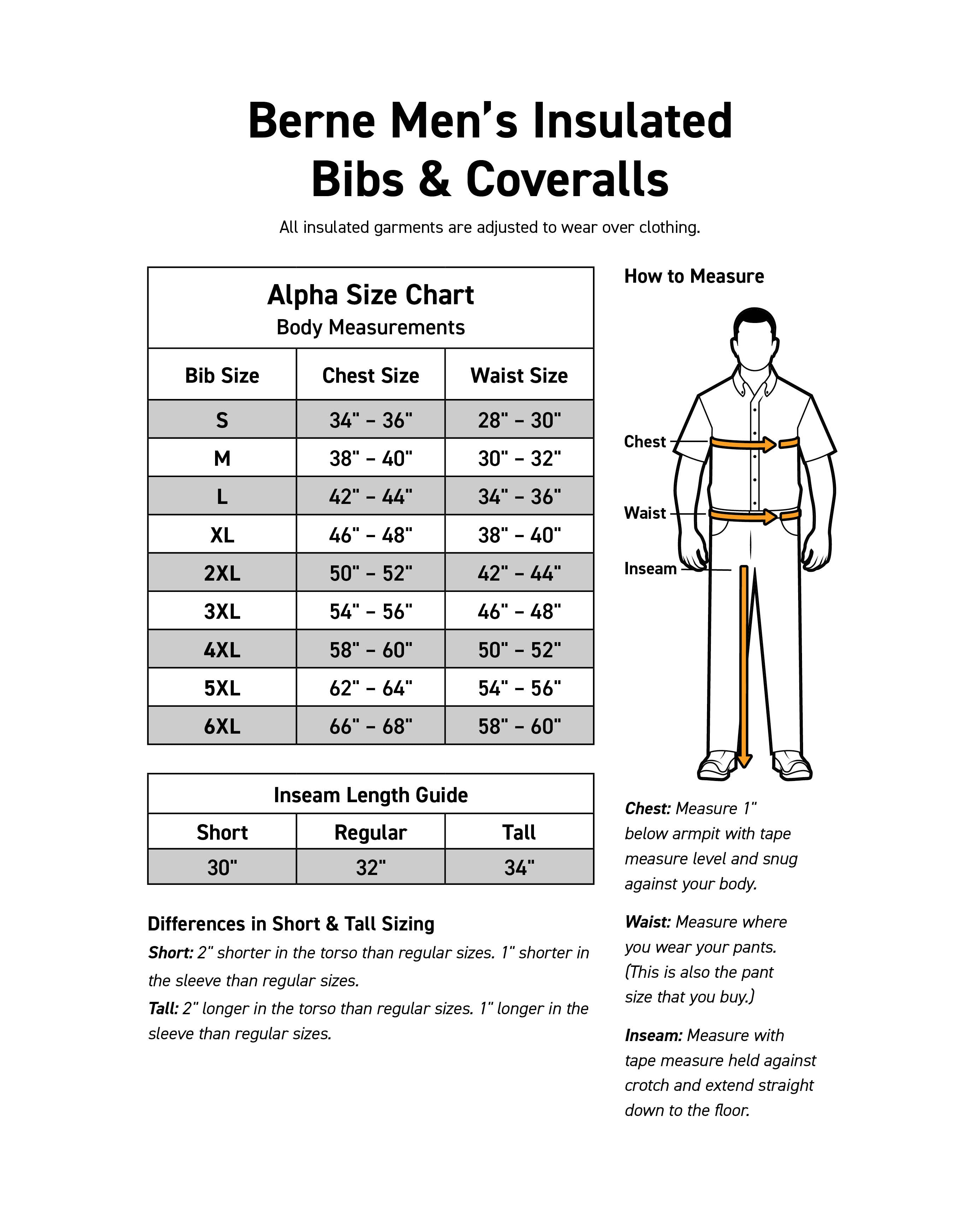 Carhartt overalls size chart outlet