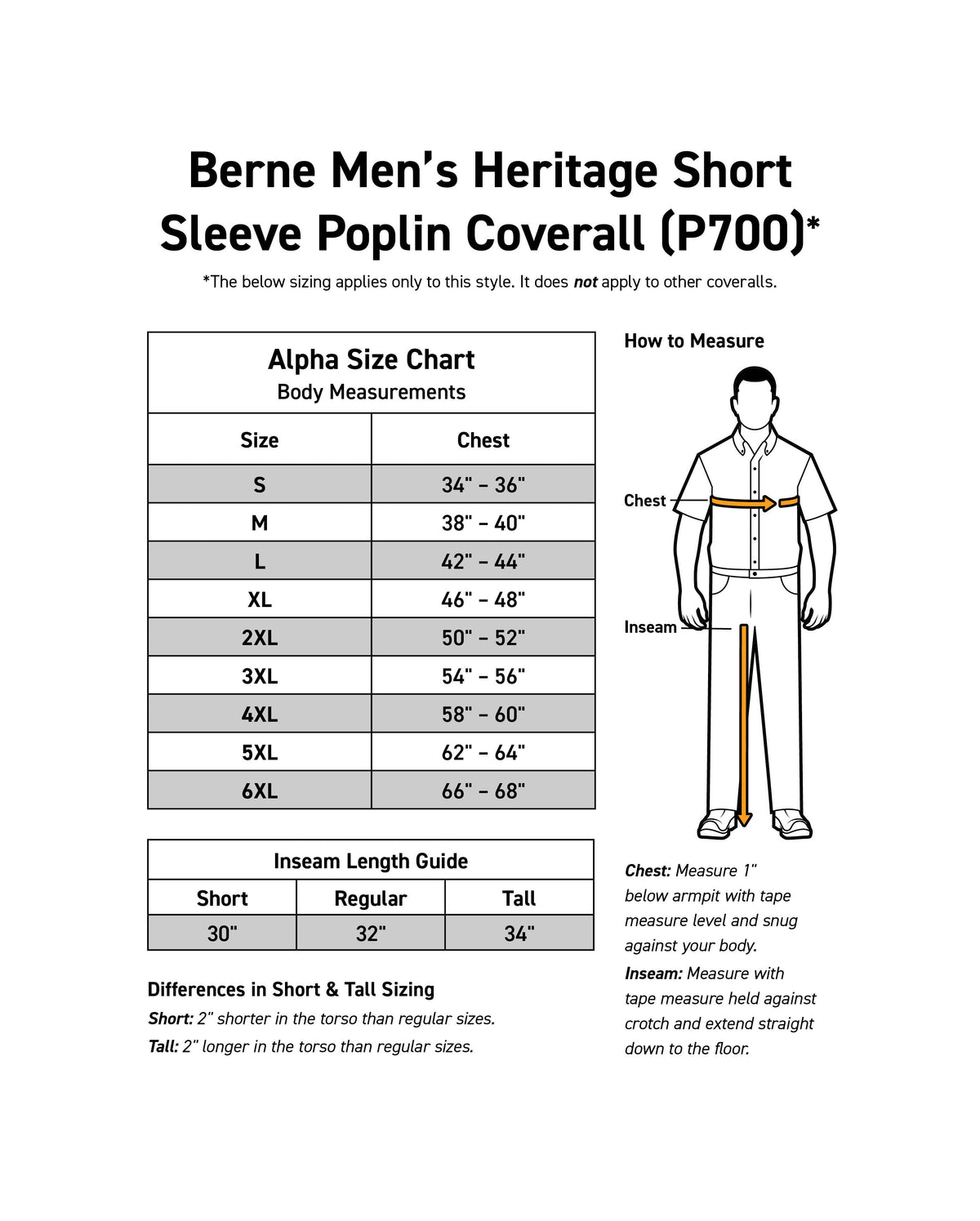 Size Charts for Men, Women & Youth Outerwear Berne Apparel