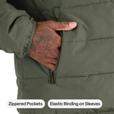 Channel Quilt Ripstop Hooded Jacket