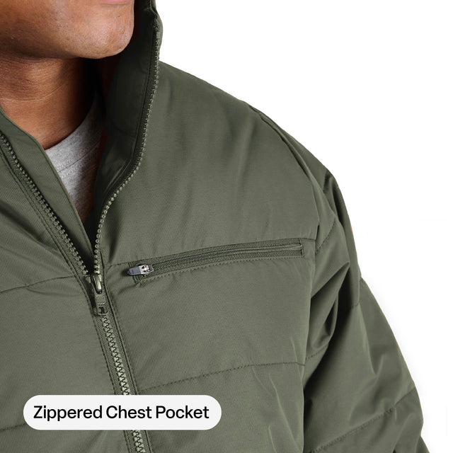 Channel Quilt Ripstop Hooded Jacket