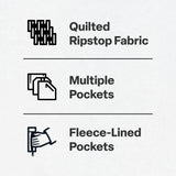 Channel Quilt Ripstop Hooded Jacket