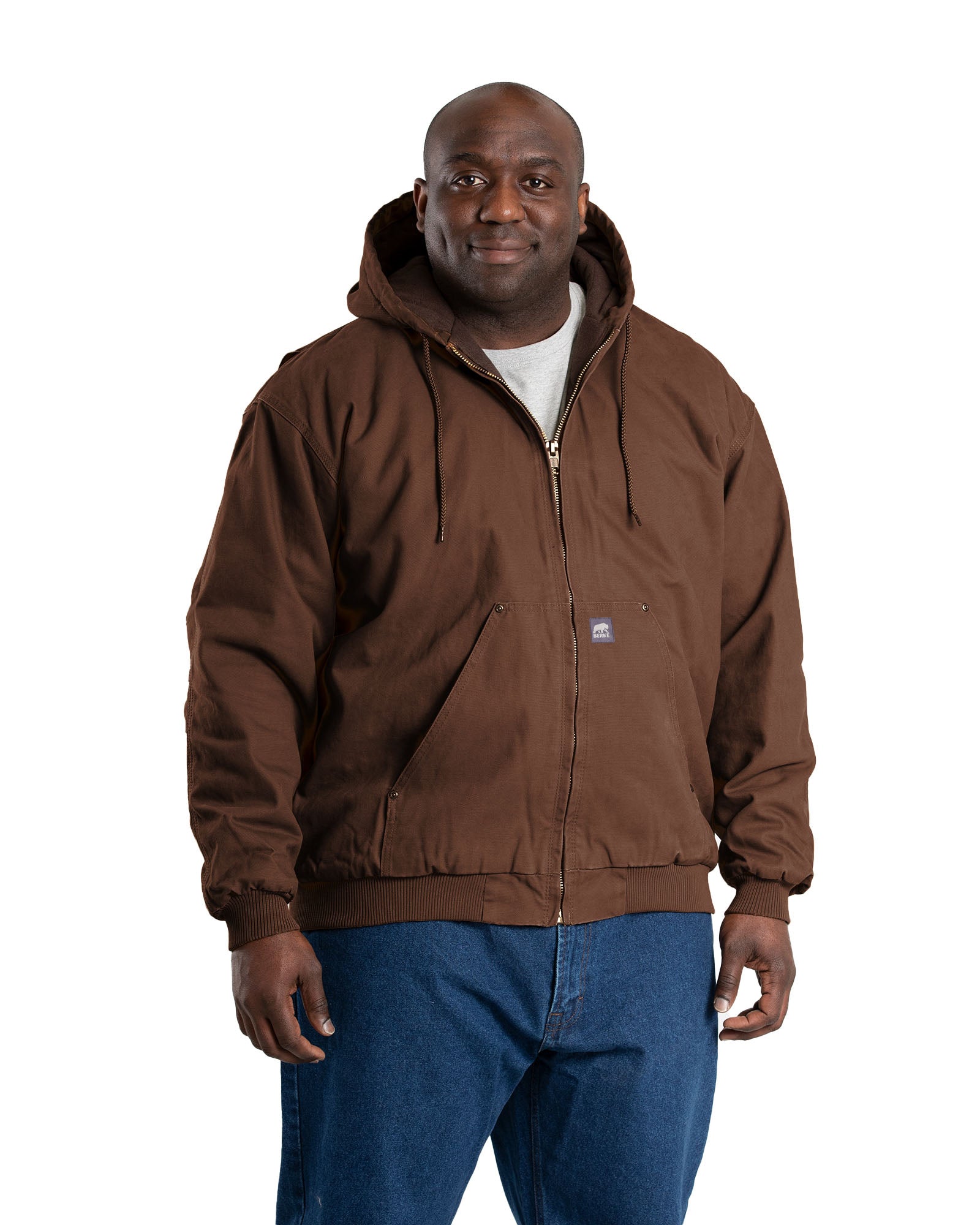 Men's Washed Duck Hooded Outdoor Work Jacket