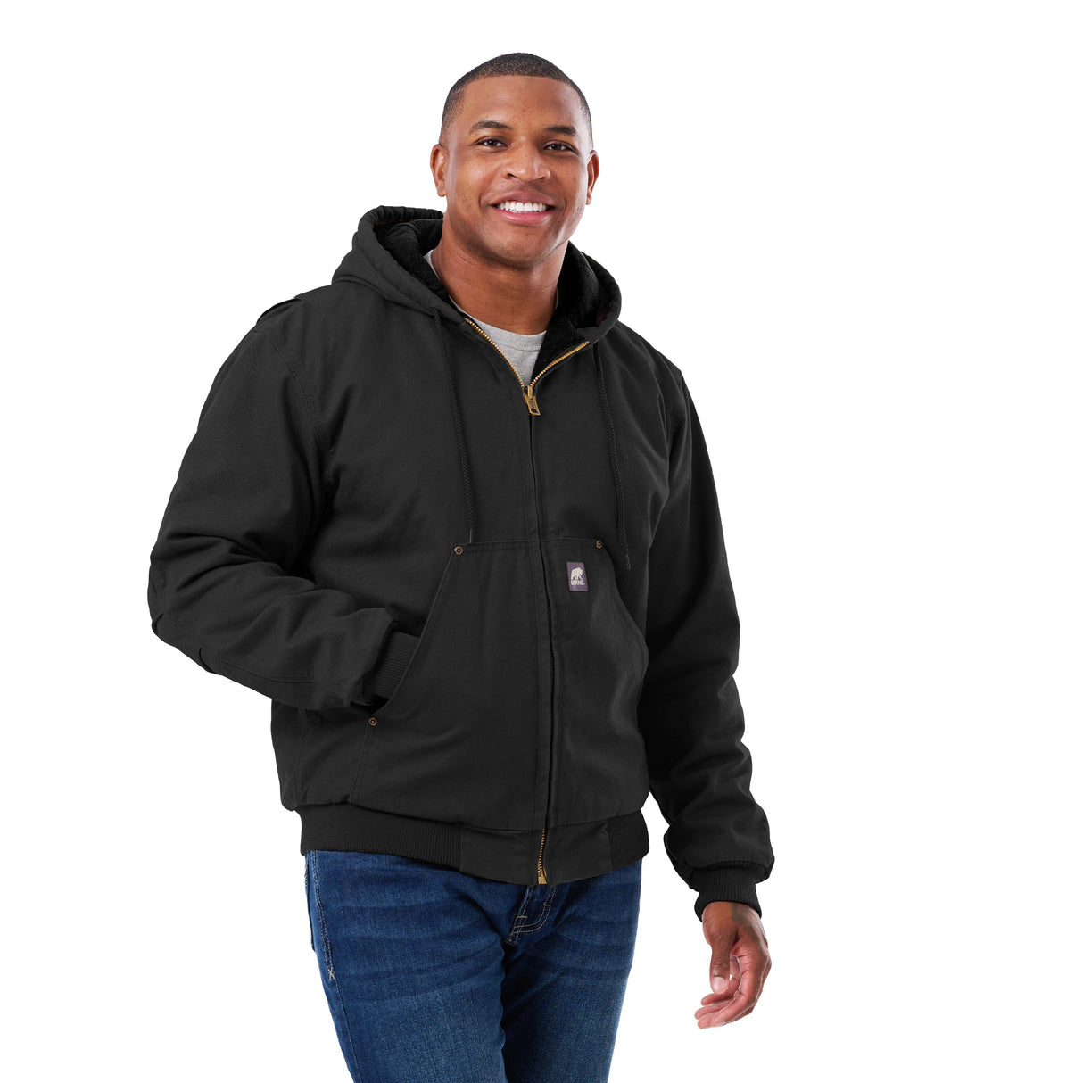 HJ375BK Heartland Washed Duck Hooded Work Jacket