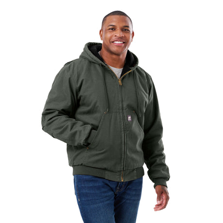 HJ375MGN Heartland Washed Duck Hooded Work Jacket