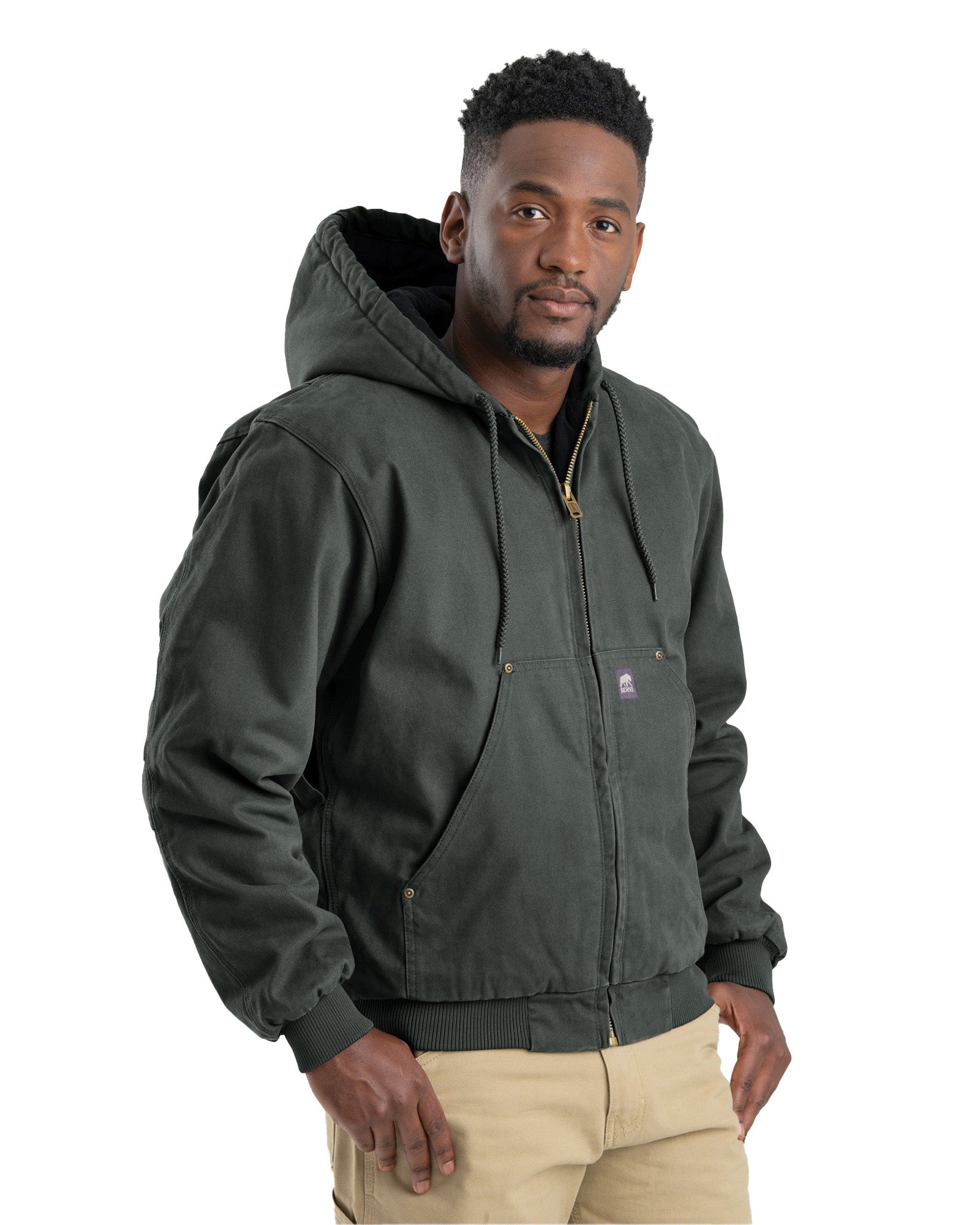 Grey hooded hotsell jacket men's