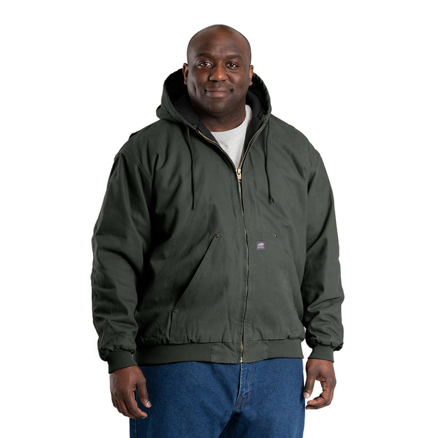 HJ375MGN Heartland Washed Duck Hooded Work Jacket