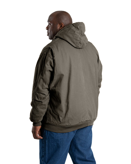 HJ375OD Heartland Washed Duck Hooded Work Jacket
