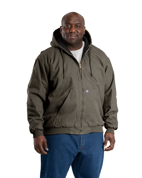 HJ375OD Heartland Washed Duck Hooded Work Jacket