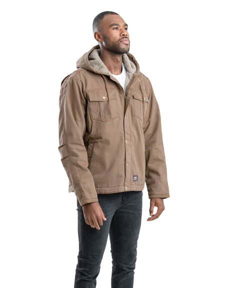 HJ47DW Washed Sherpa-Lined Hooded Jacket