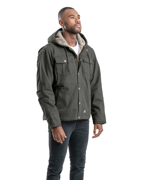 HJ47MGN Washed Sherpa-Lined Hooded Jacket