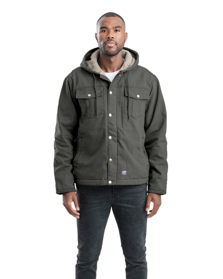 HJ47MGN Washed Sherpa-Lined Hooded Jacket