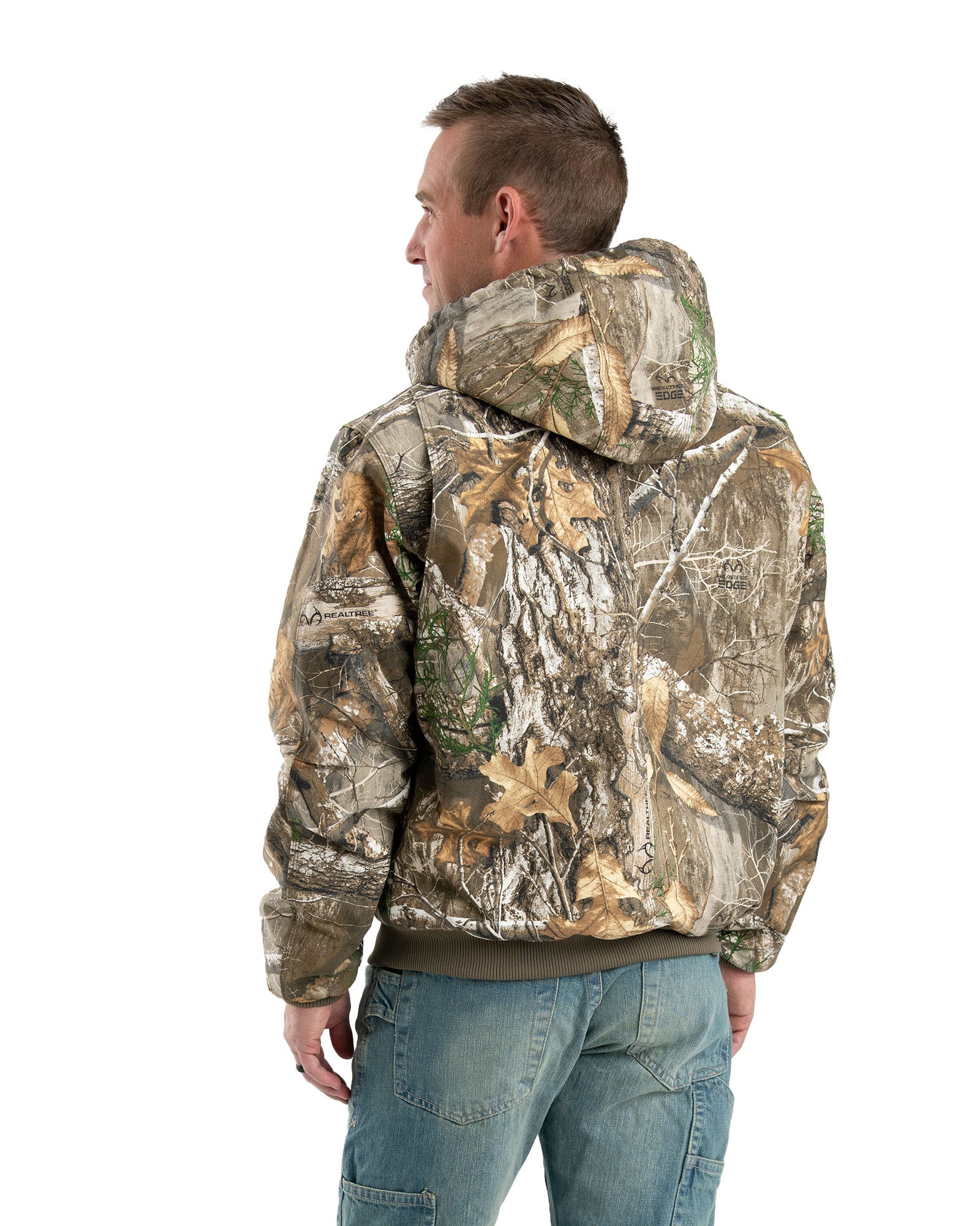 Men s Realtree Camo Duck Hooded Active Jacket Berne Apparel