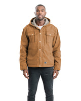 HJ57BD Vintage Washed Sherpa-Lined Hooded Jacket