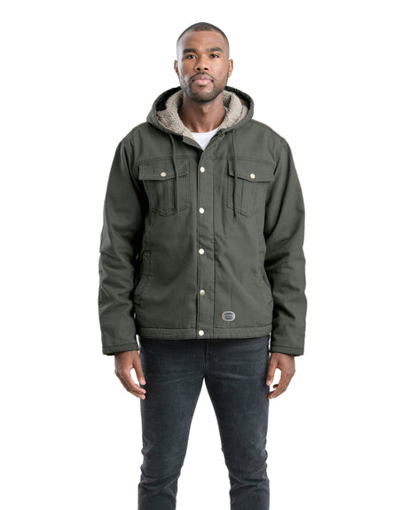 HJ57MGN Vintage Washed Sherpa-Lined Hooded Jacket