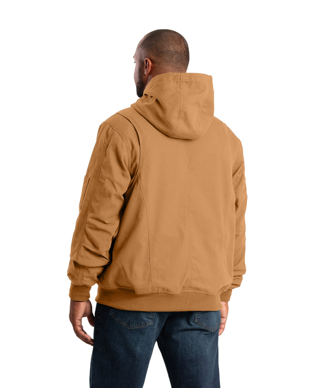 Men's Duck Flannel-Lined Hooded Work Jacket