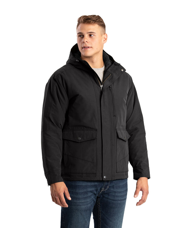 HJ67BK Highland Quilt-Lined Micro-Duck Hooded Coat