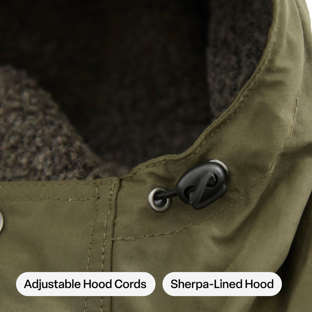 Men's Quilt-Lined Micro-Duck Hooded Work Coat