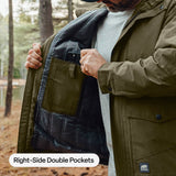 Men's Quilt-Lined Micro-Duck Hooded Work Coat