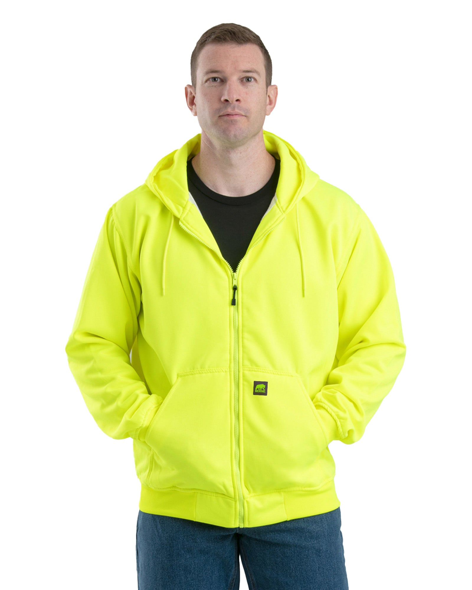 Men's Hi Vis Thermal-Lined Hooded Sweatshirt – Berne Apparel