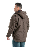 Men's Washed Duck Zip-Off Hooded Work Coat