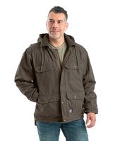 JC613OD Heartland Washed Duck Zip-Off Hooded Work Coat