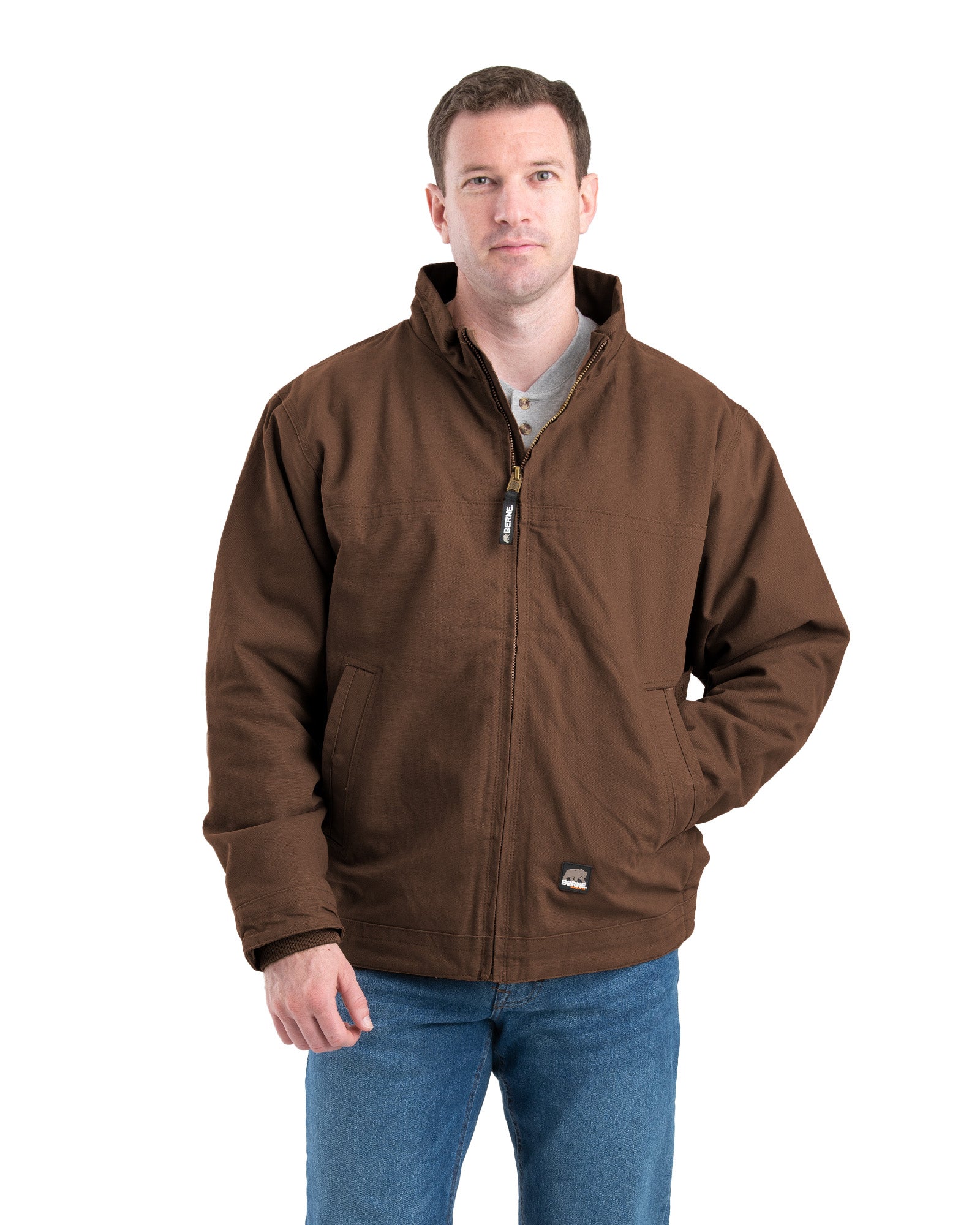 Men's Washed Duck Flannel-Lined Work Jacket