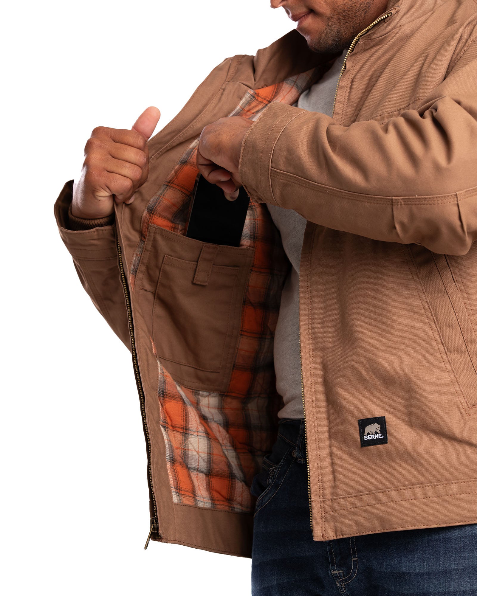 Mens jacket clearance with flannel lining