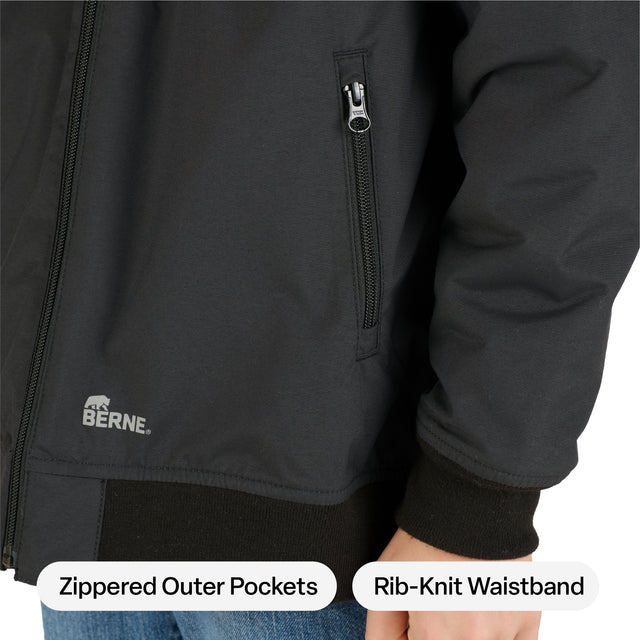 Youth Flex Nylon Insulated Hooded Jacket