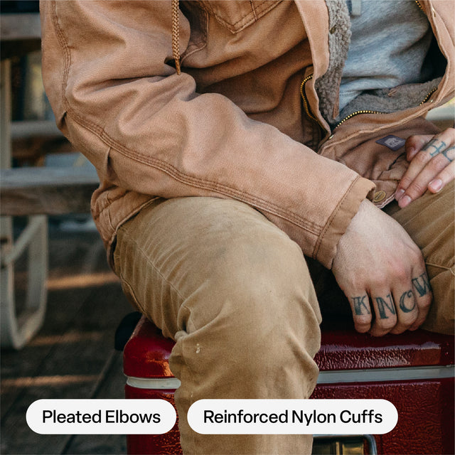 Washed Sherpa-Lined Hooded Jacket