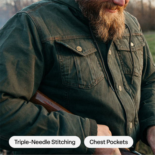 Washed Sherpa-Lined Hooded Jacket