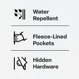 Berne Quilted Water Repellent Shirt Jacket features: water repellent, fleece-lined pockets, hidden hardware
