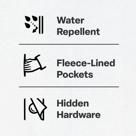Berne Quilted Water Repellent Shirt Jacket features: water repellent, fleece-lined pockets, hidden hardware