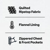 Channel Quilt Ripstop Flannel-Lined Vest feature detail