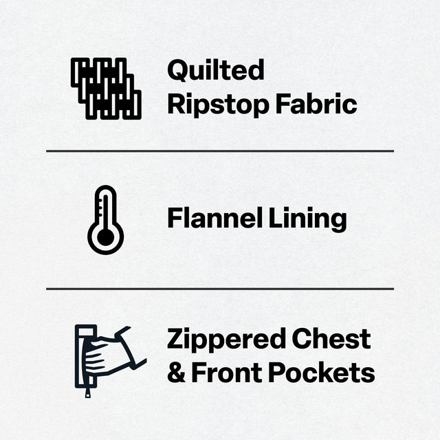 Channel Quilt Ripstop Flannel-Lined Vest feature detail