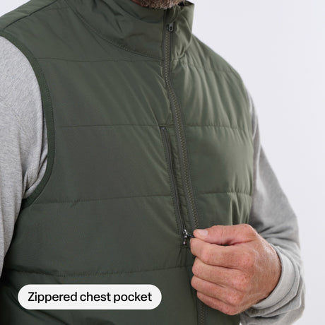 Channel Quilt Ripstop Flannel-Lined Vest feature detail